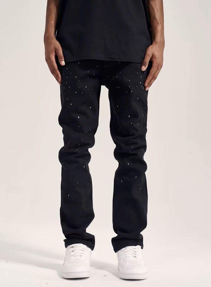 High Street Black Diamond Rivet Jeans