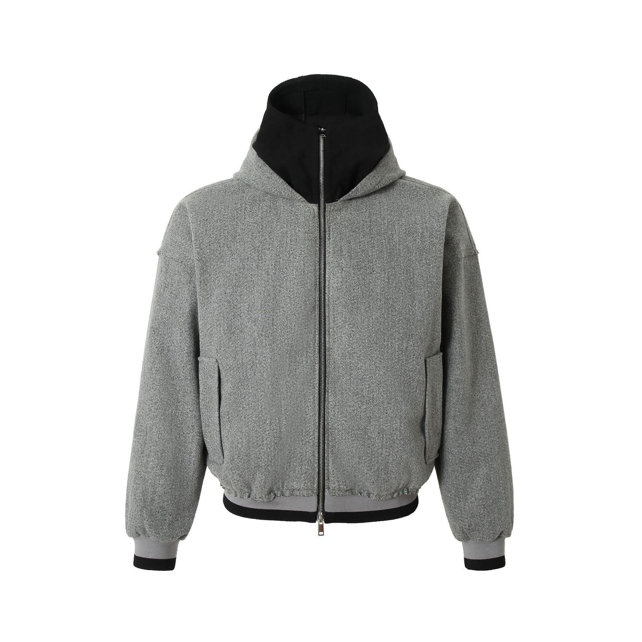 Double-layer Hood Patchwork Jacket