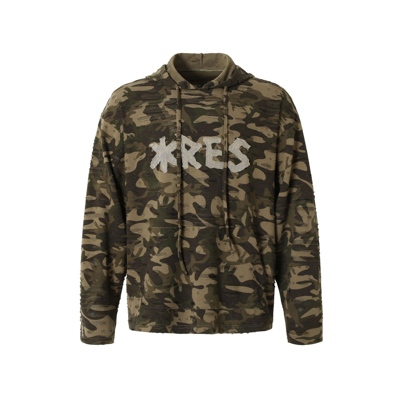 Camo Ripped Hoodie