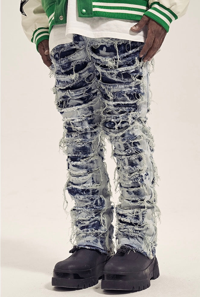 High Street Retro Ripped Jeans - omirad