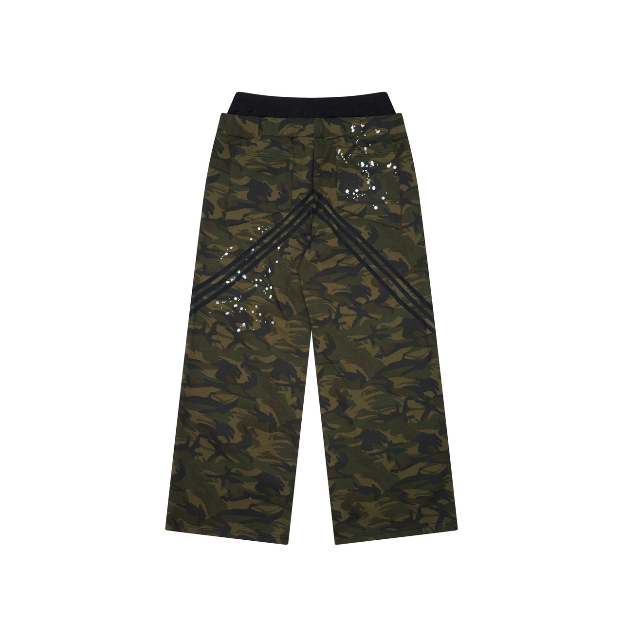 Double Waistband Graffiti Camo Pants
