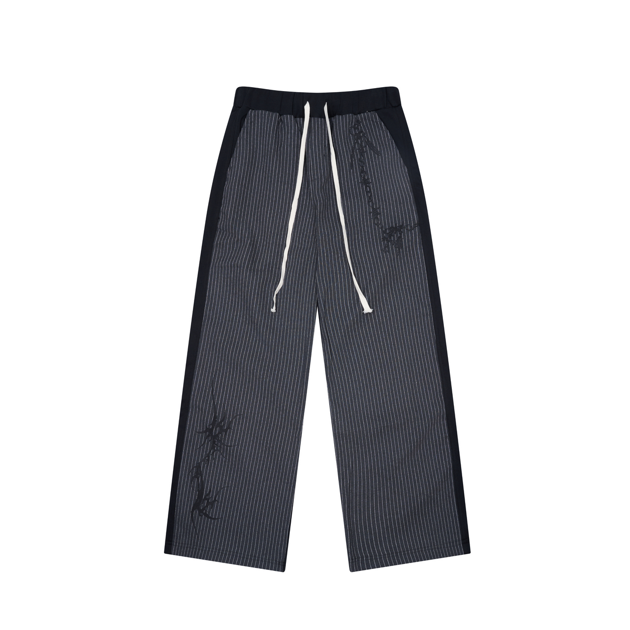 American Vintage Striped Spliced Wide-Leg Pants