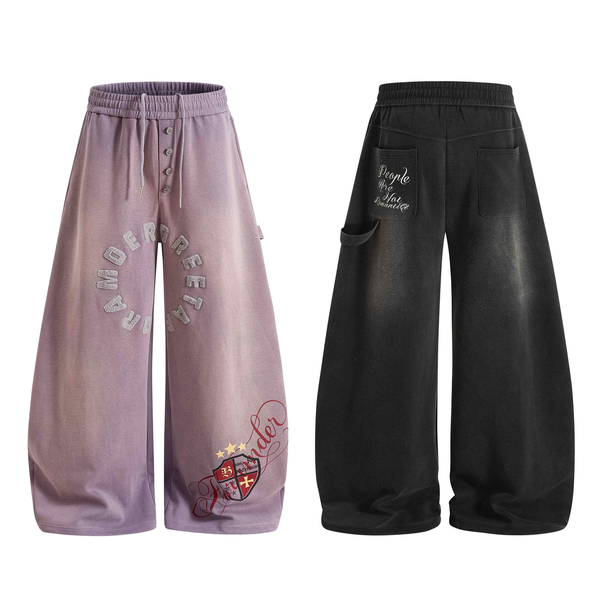 Omirad Vintage Crest Graphic Wide-Leg Sweatpants