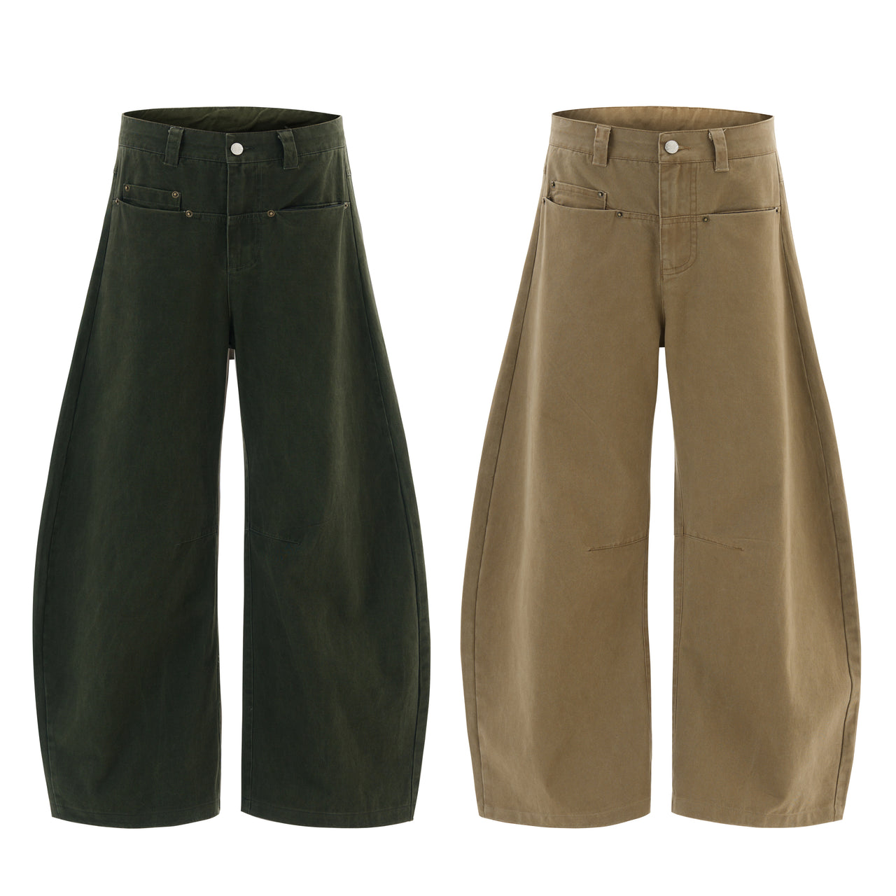American Old Money Style Spliced Curved Blade Casual Pants