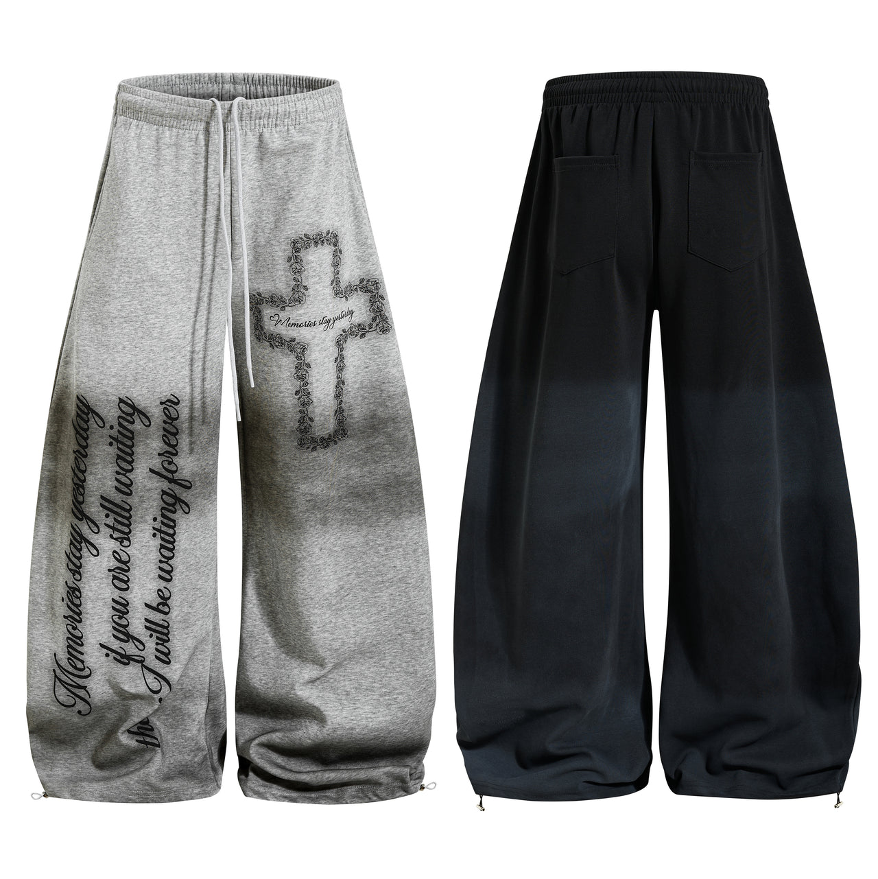 Omirad Cross Script Wide-Leg Sweatpants