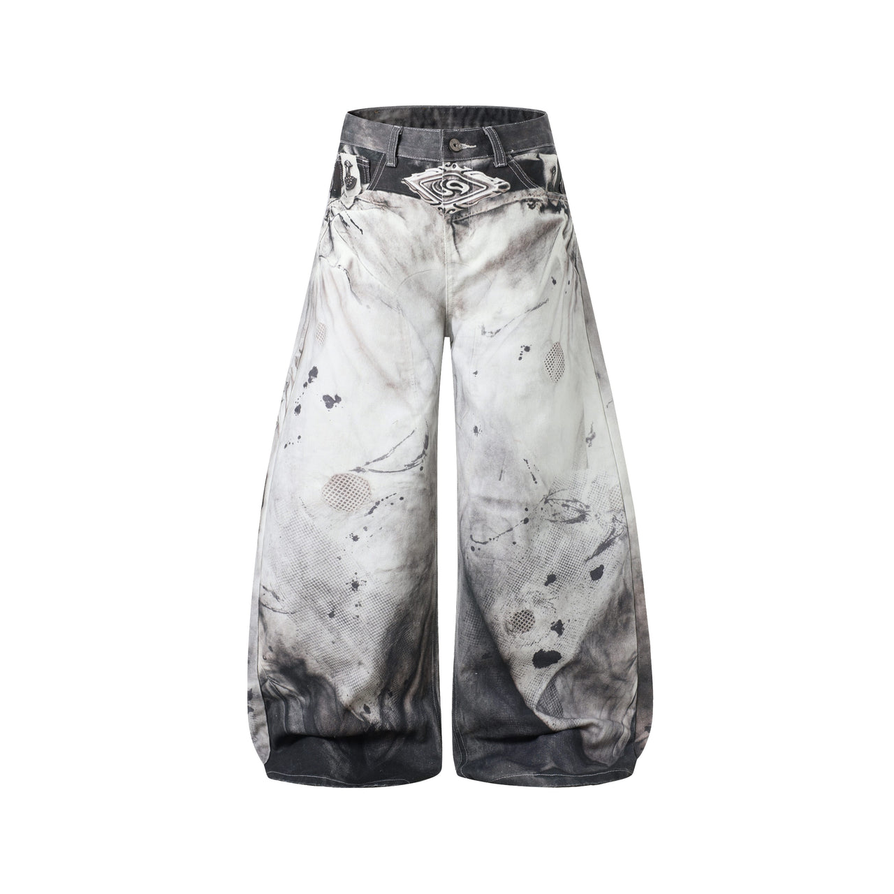 Omirad Abstract Wash Wide-Leg Jeans