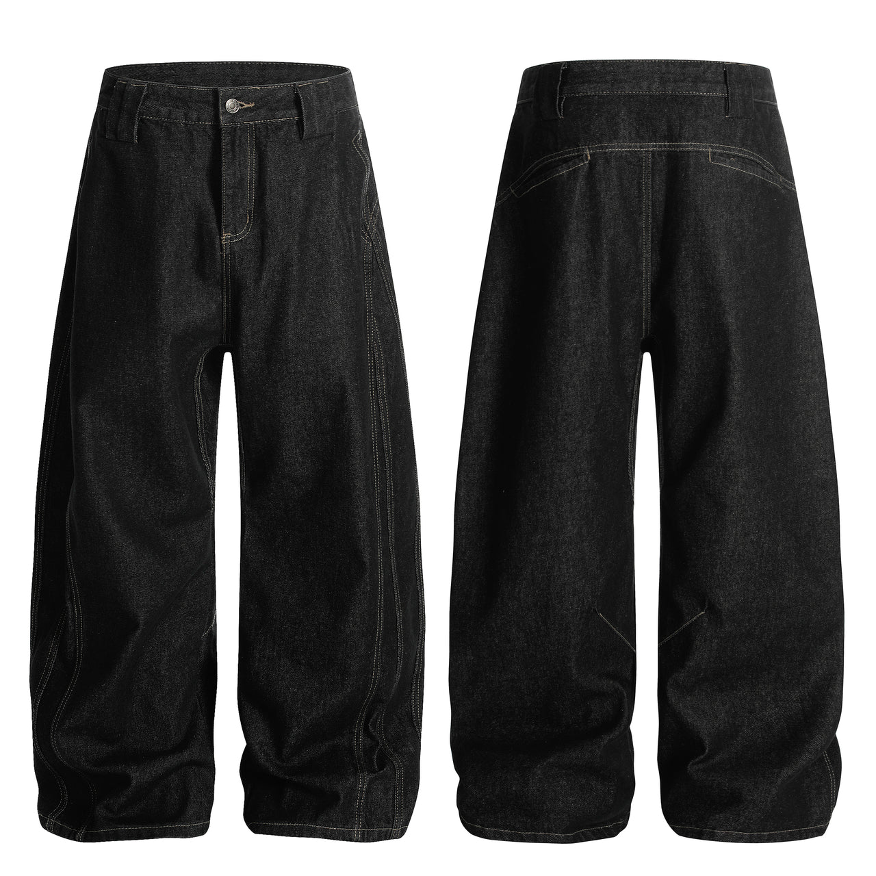 American Vintage Raw Color Curved Blade Jeans