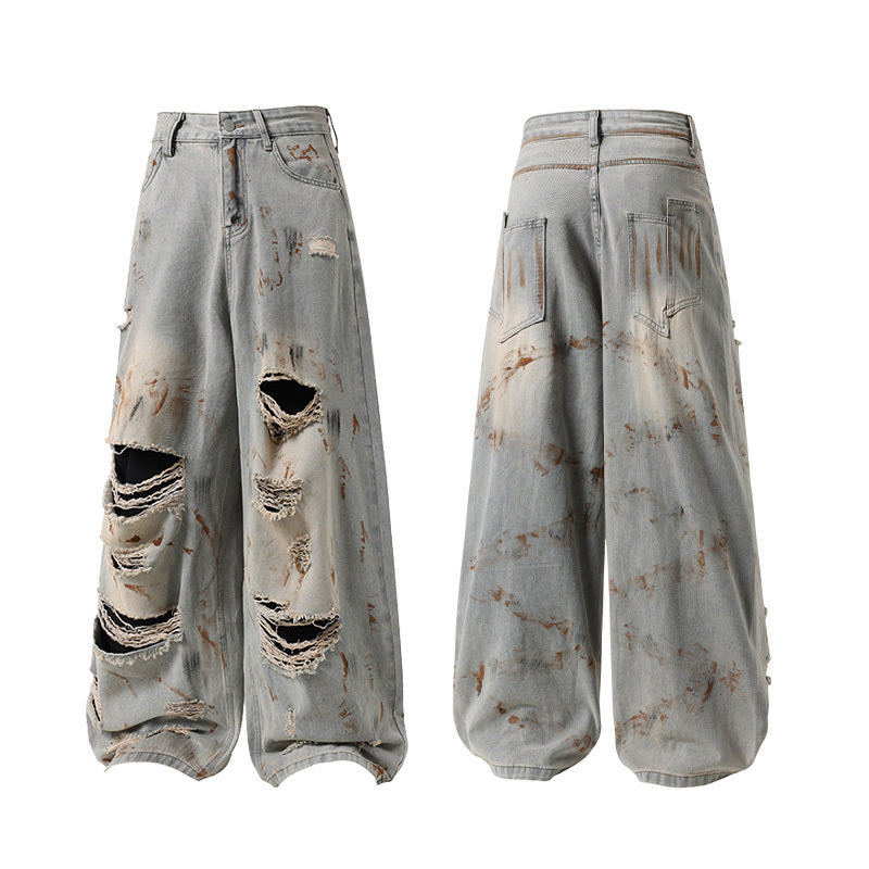 Streetwear Graffiti Distressed Destroyed Jeans