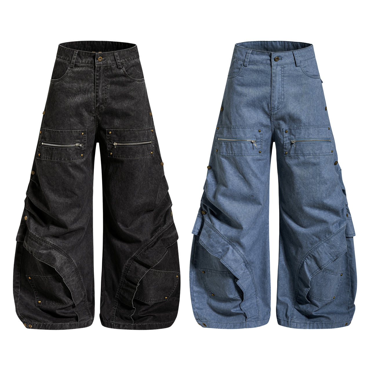 Omirad Multi-Zip Panel Denim Pants