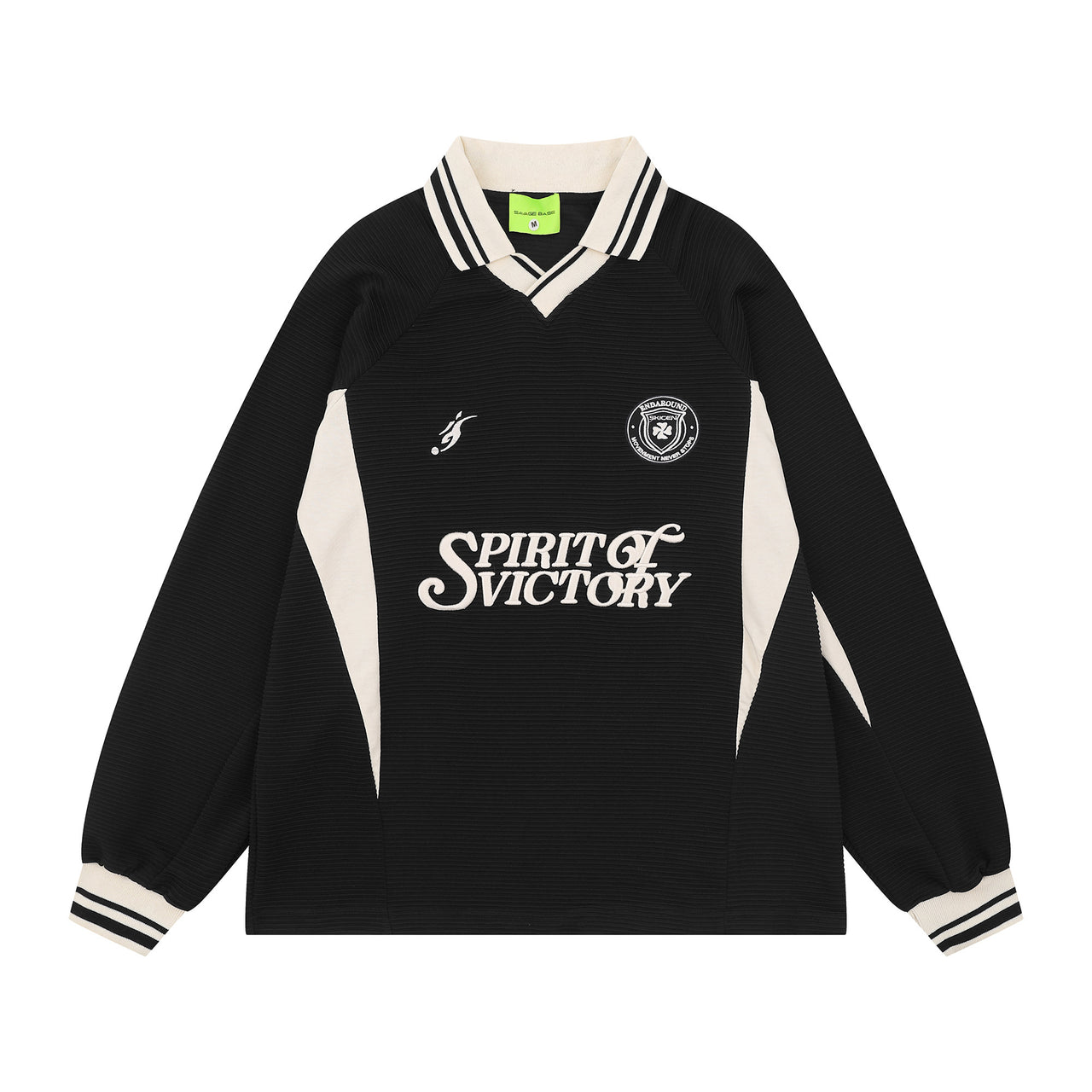 American High-Street Embroidered Polo Collar Sweatshirt