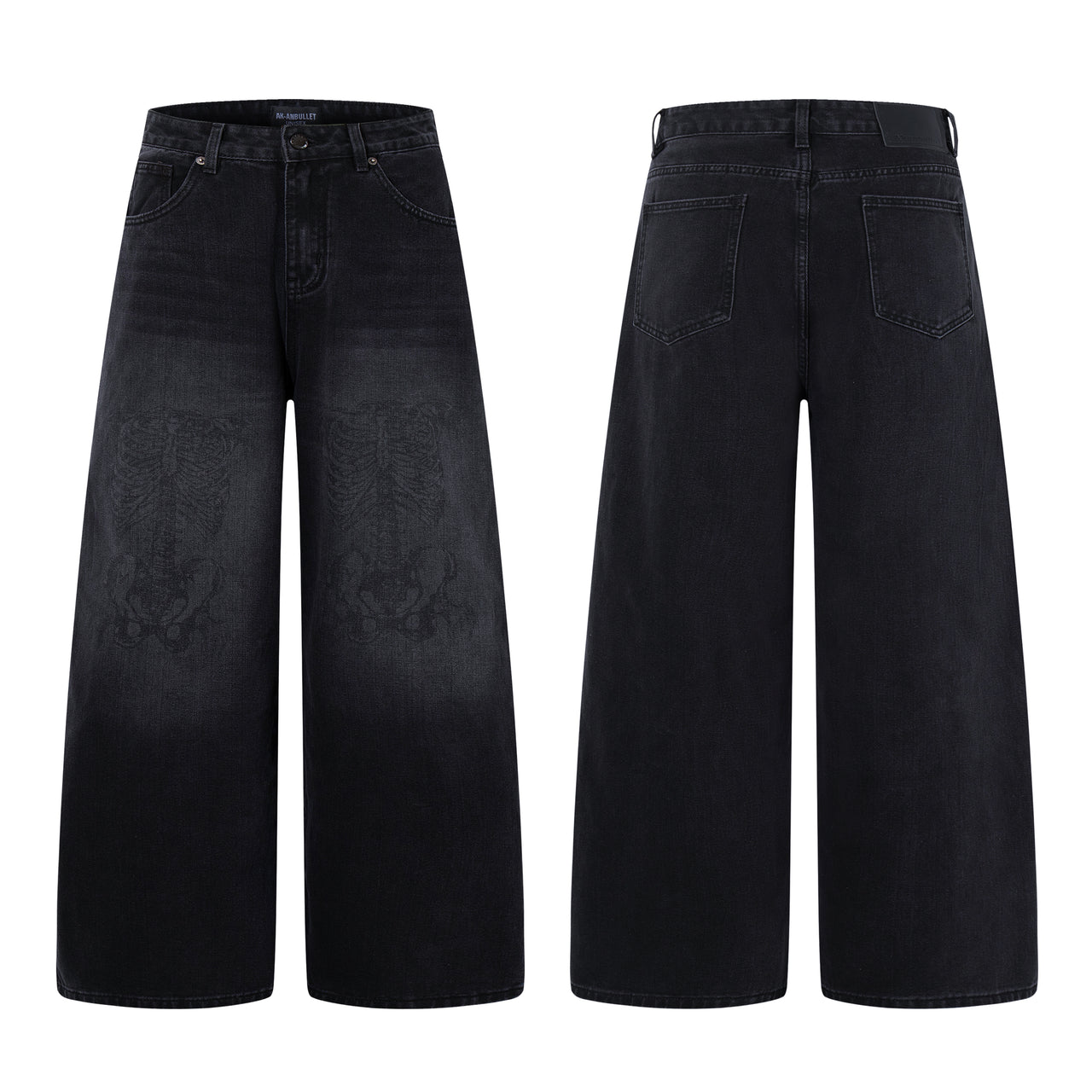 American Street Style Skull Print Jeans