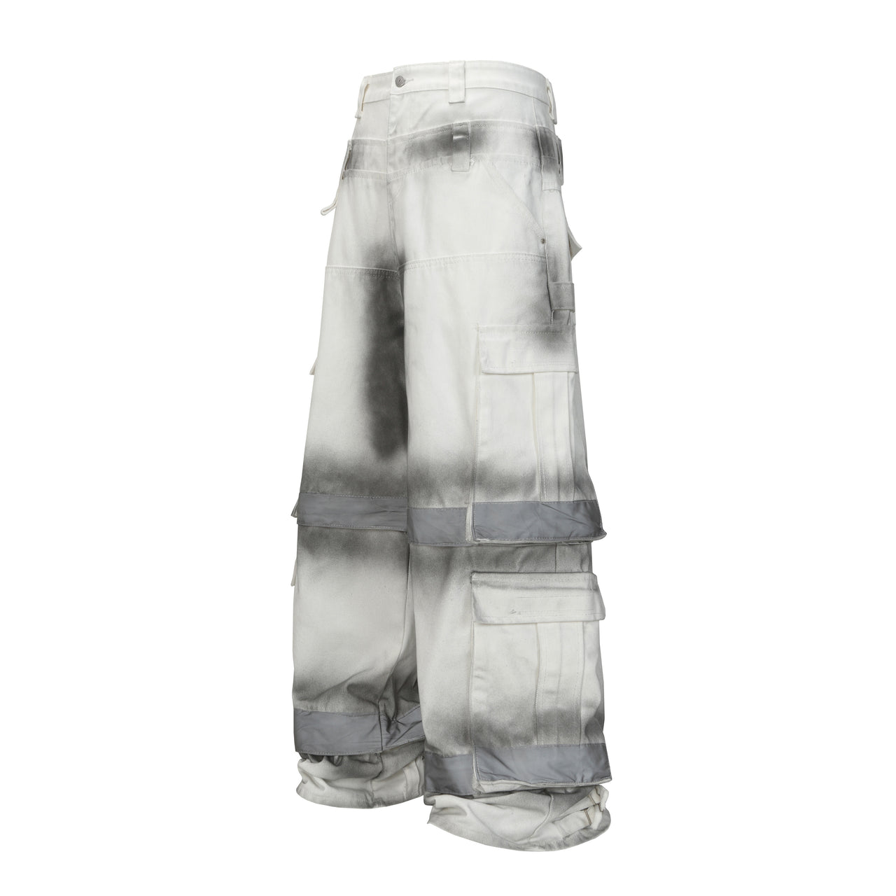 American Street Style Distressed Detachable Cargo Jeans