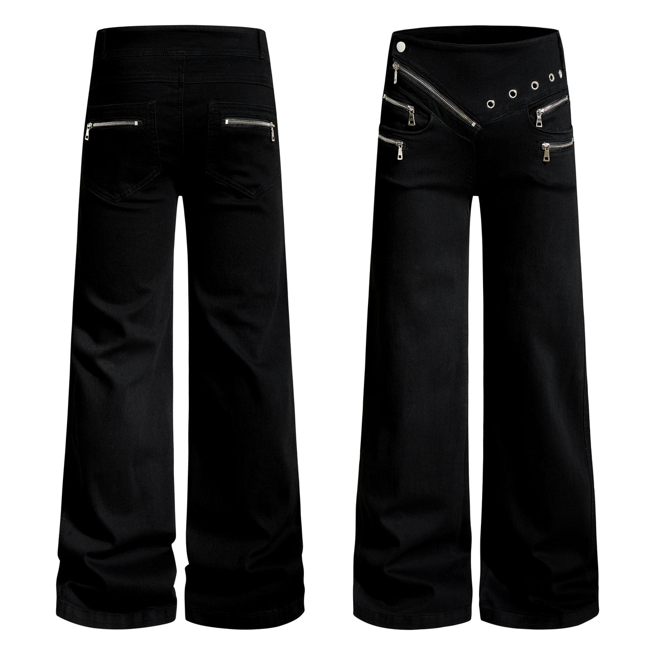 Omirad Zipper Detail Flared Pants
