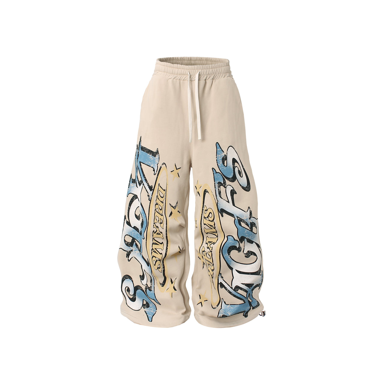 Omirad Fleece-Lined Letter Graphic Wide-Leg Sweatpants