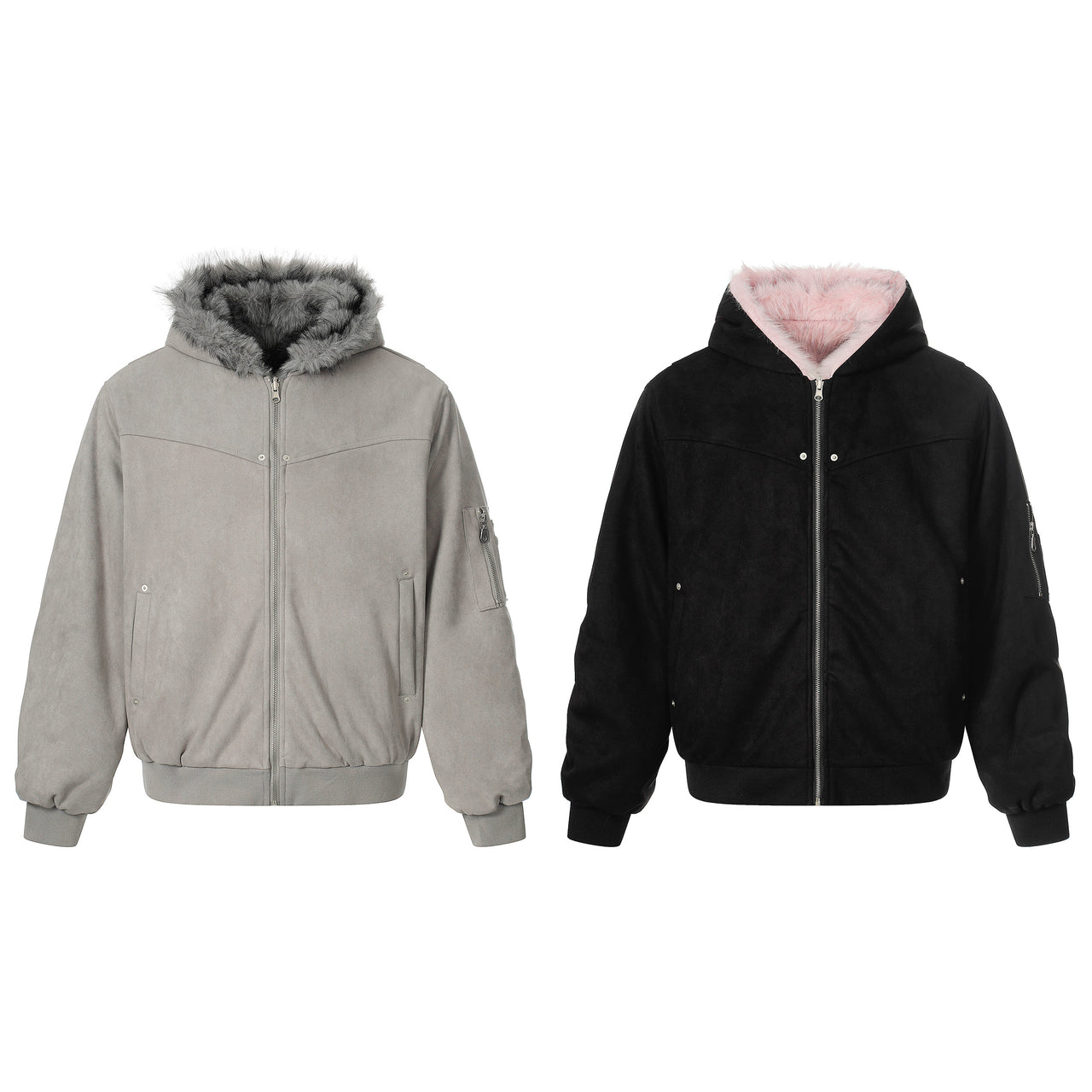 Vintage Old Money Style Reversible Fleece-Lined Padded Jacket