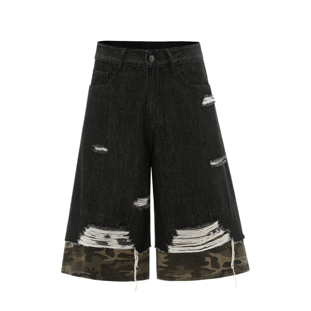 American Street Style Faux Layered Jorts