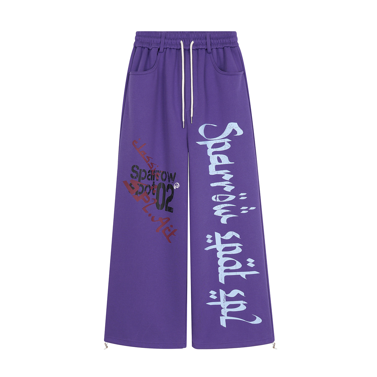 American Retro Letter Print Casual Pants