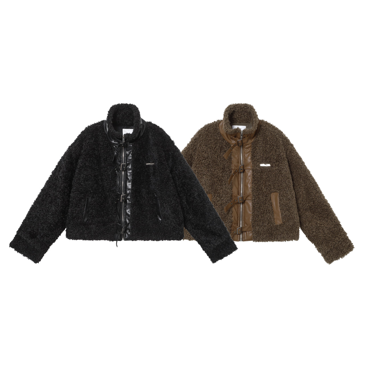Streetwear Faux Sherpa Patchwork Jacket