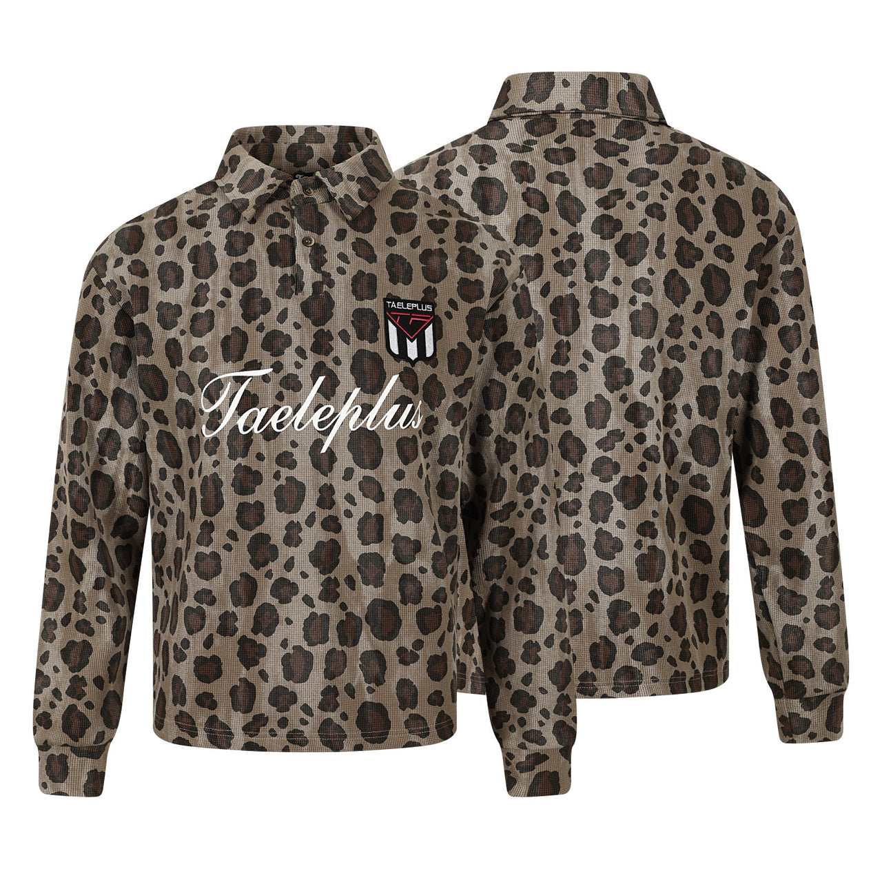 Omirad Leopard Print Long Sleeve Polo