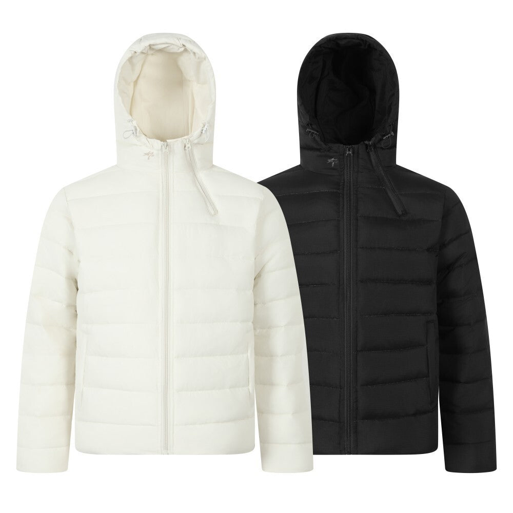 Vintage Double-Zip Asymmetrical Hooded Puffer Jacket