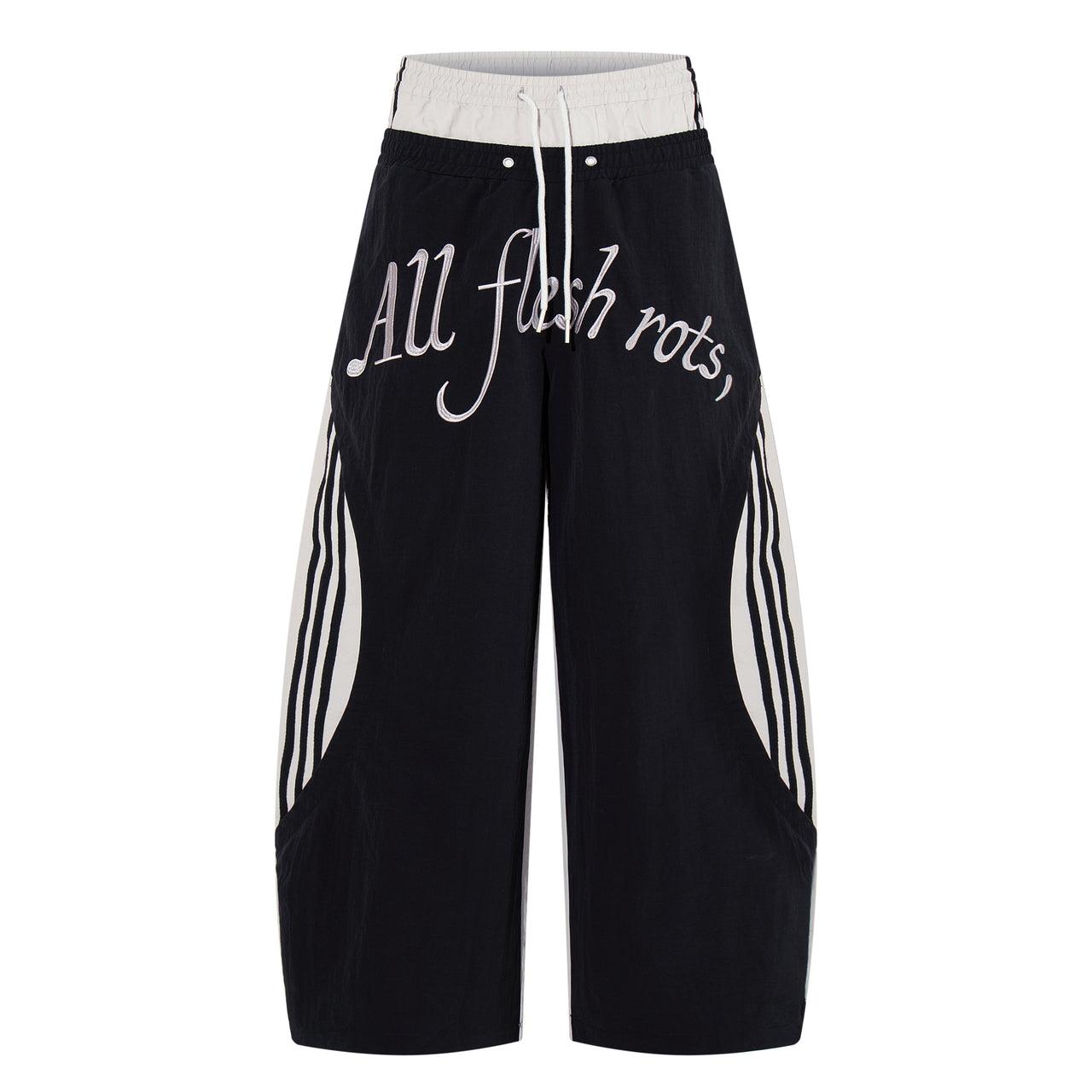 Omirad Script Graphic Wide-Leg Track Pants