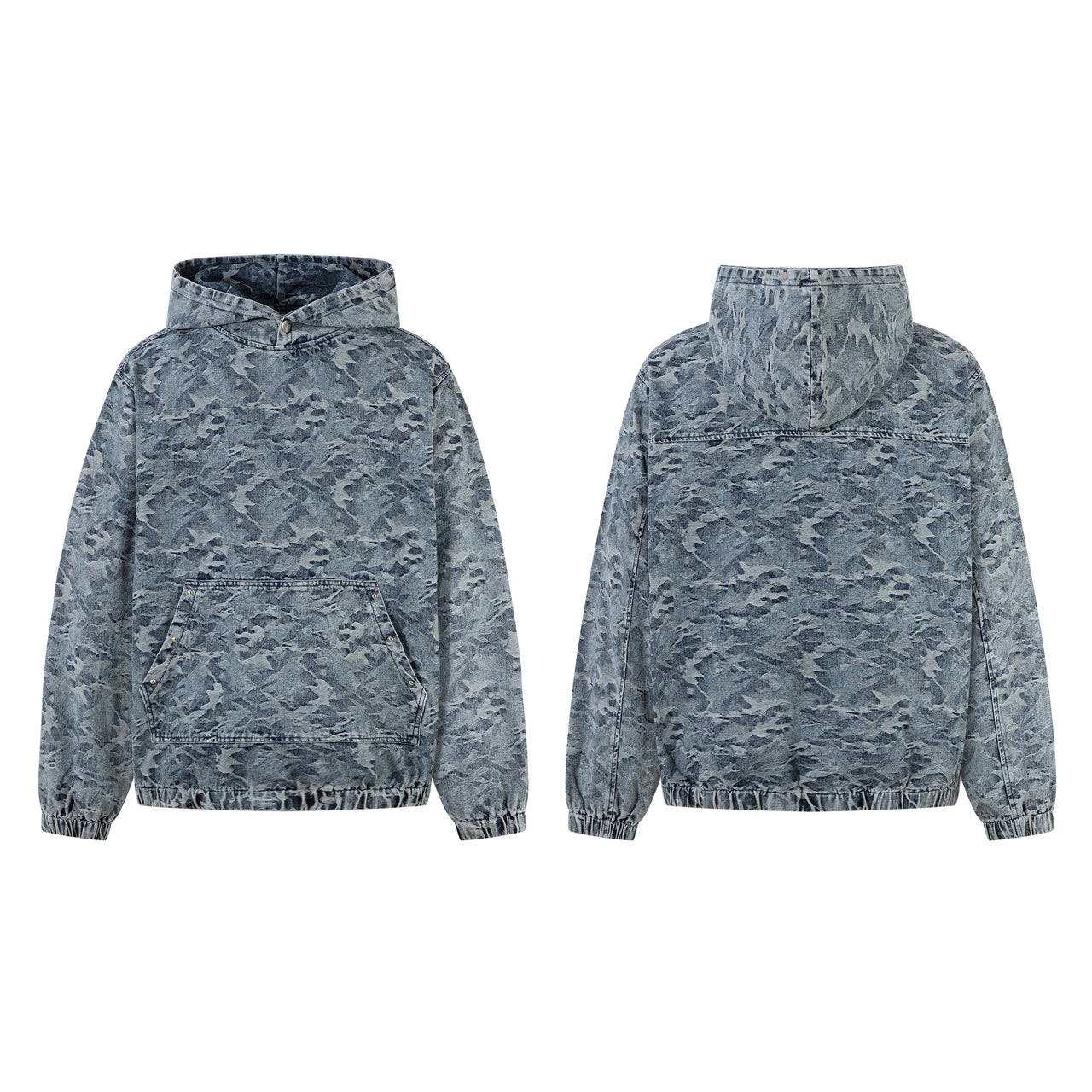 Vintage American Camouflage Denim Hoodie