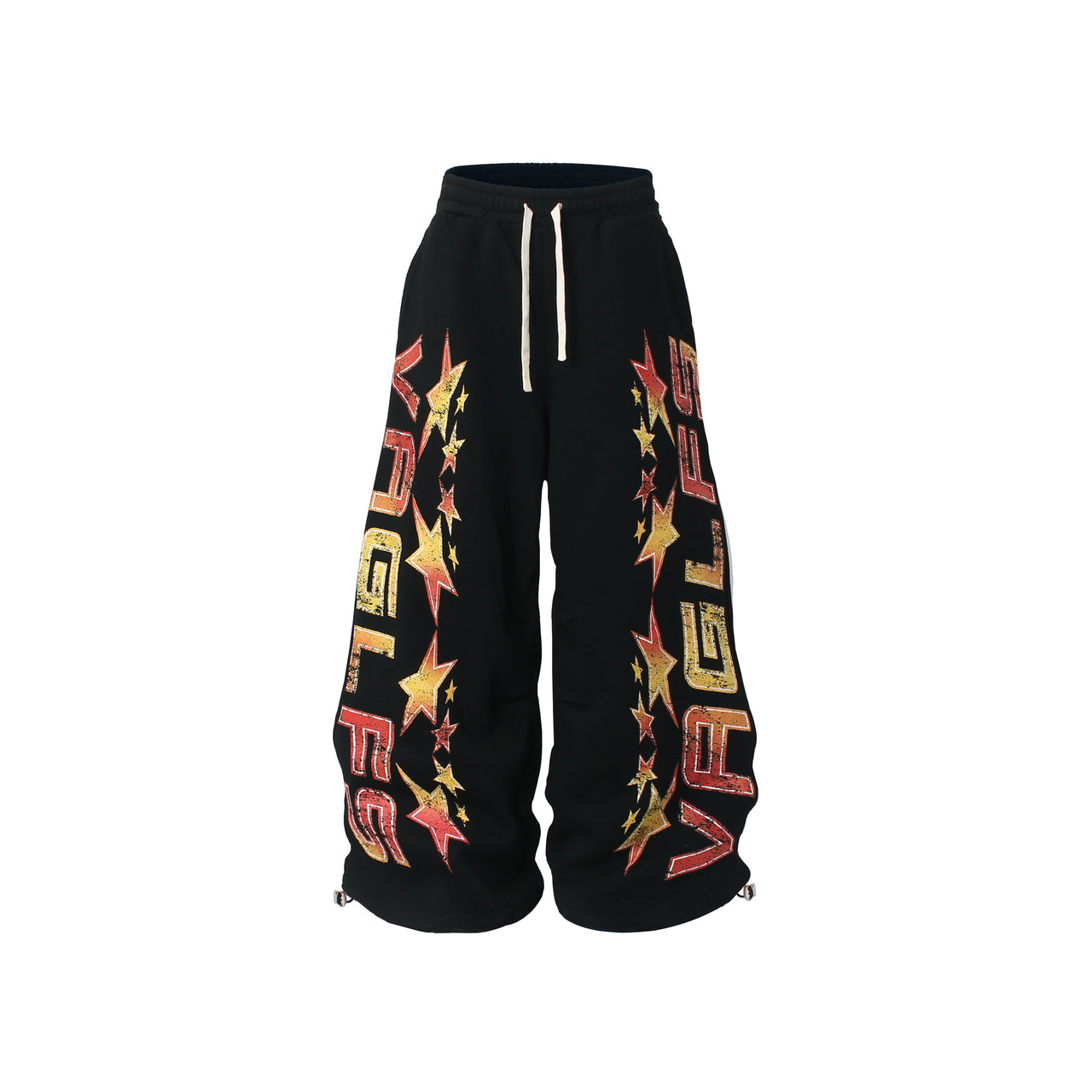 Omirad Fleece-Lined Glitter Star Wide-Leg Sweatpants
