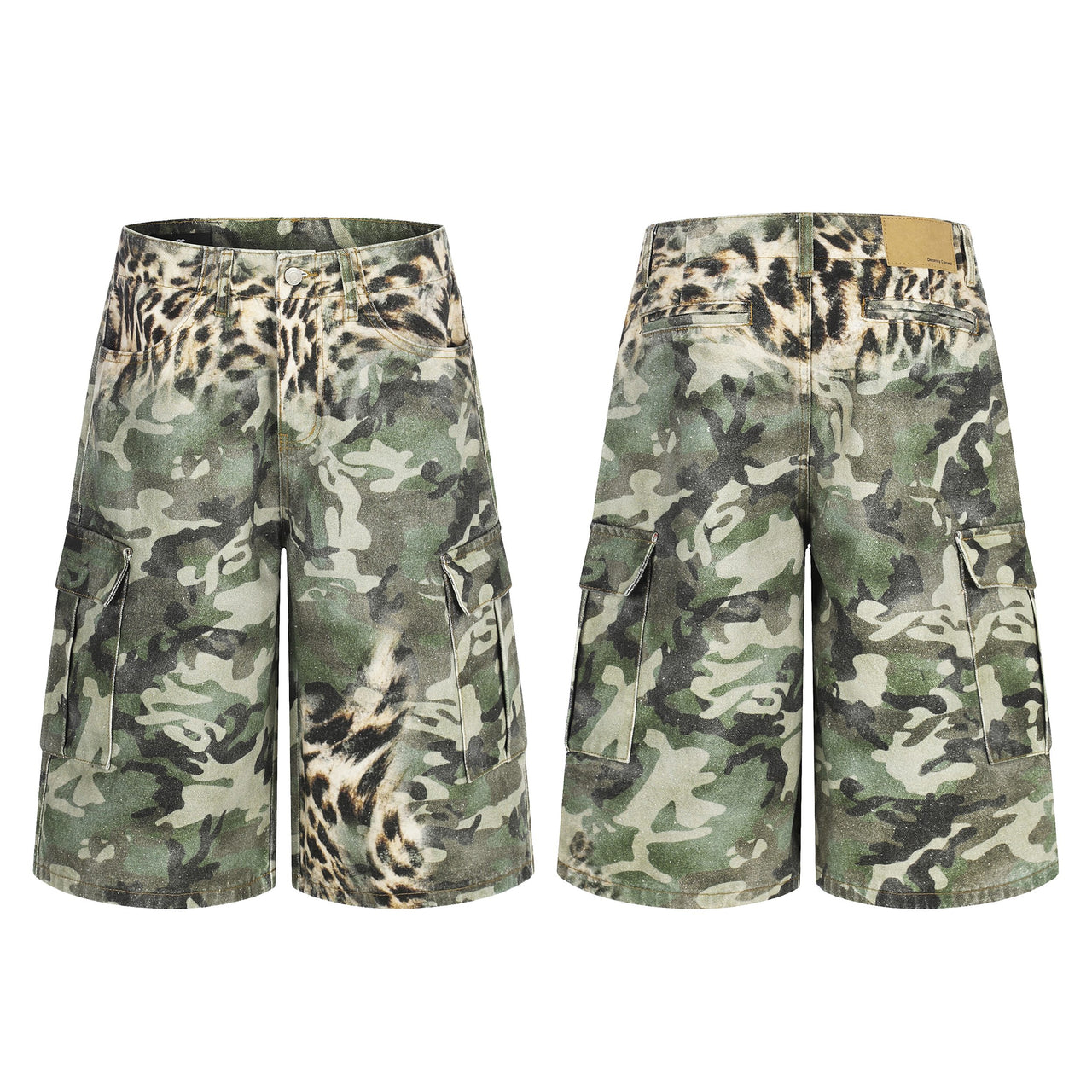 Omirad Leopard Camo Cargo Shorts