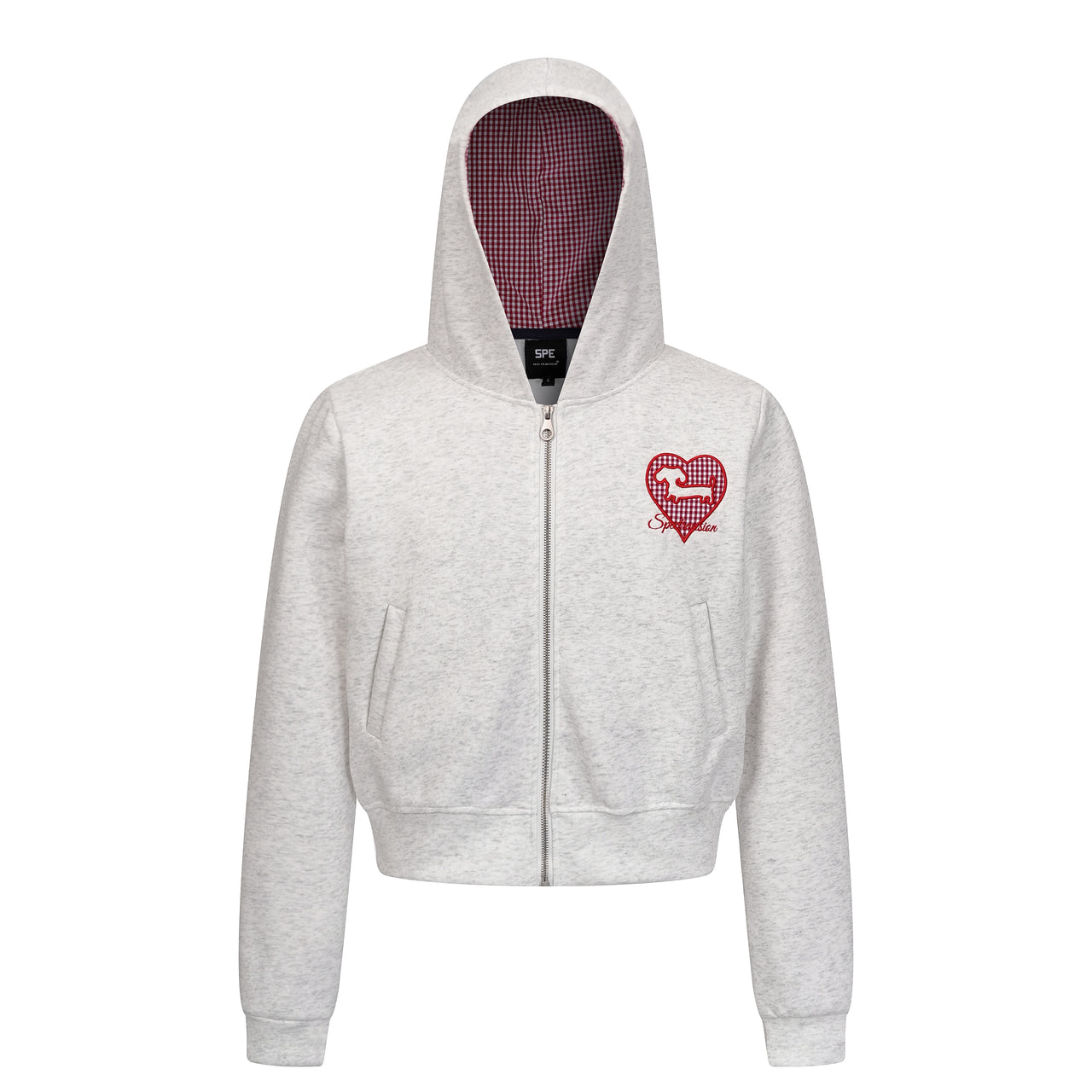 American High Street Heart Embroidery Cardigan Hoodie