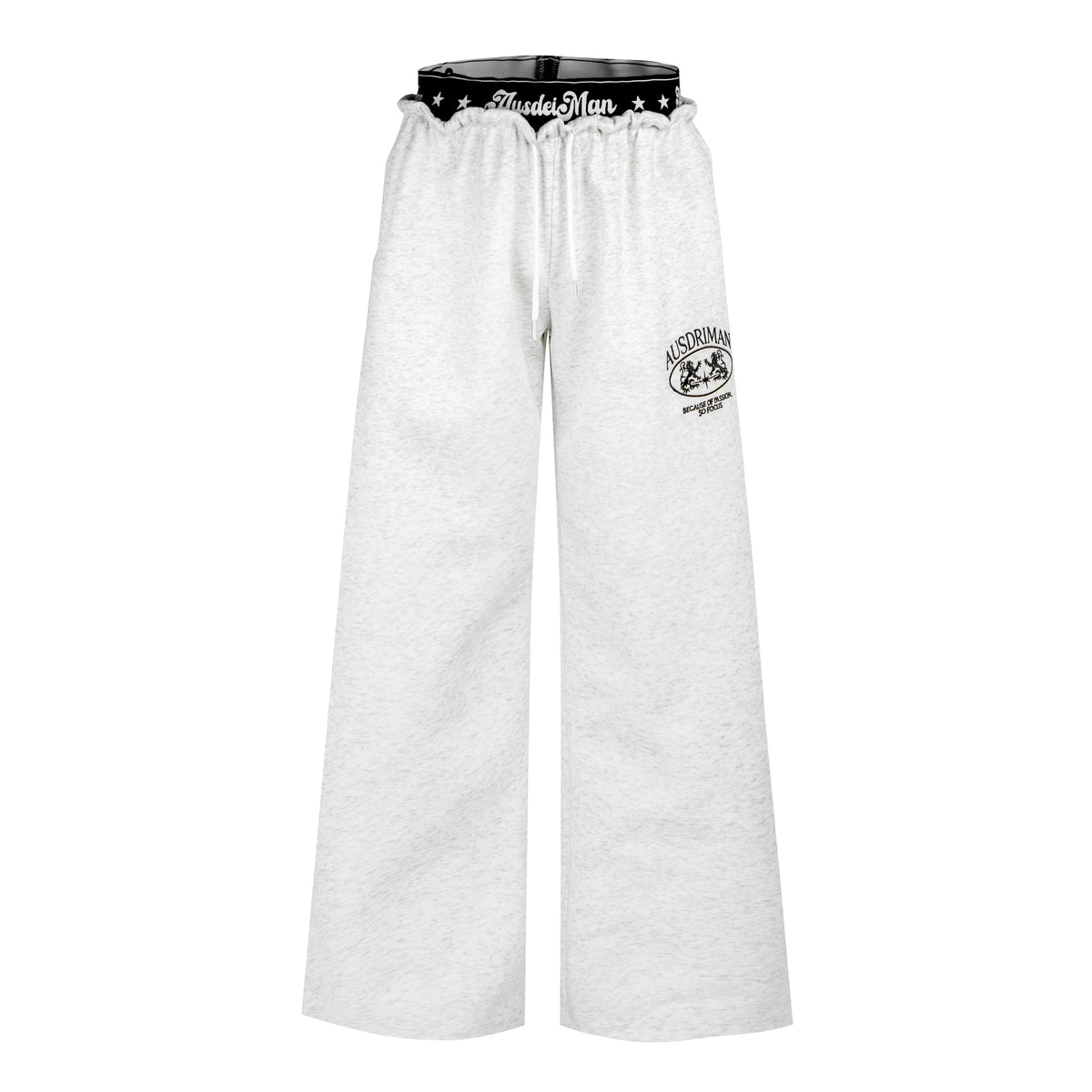 Omirad Double-Waist Script Wide-Leg Sweatpants