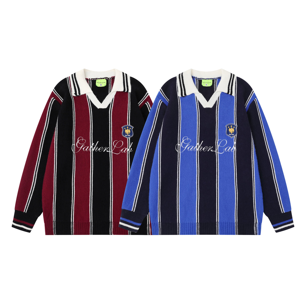 American Street Striped Collared Sweater
