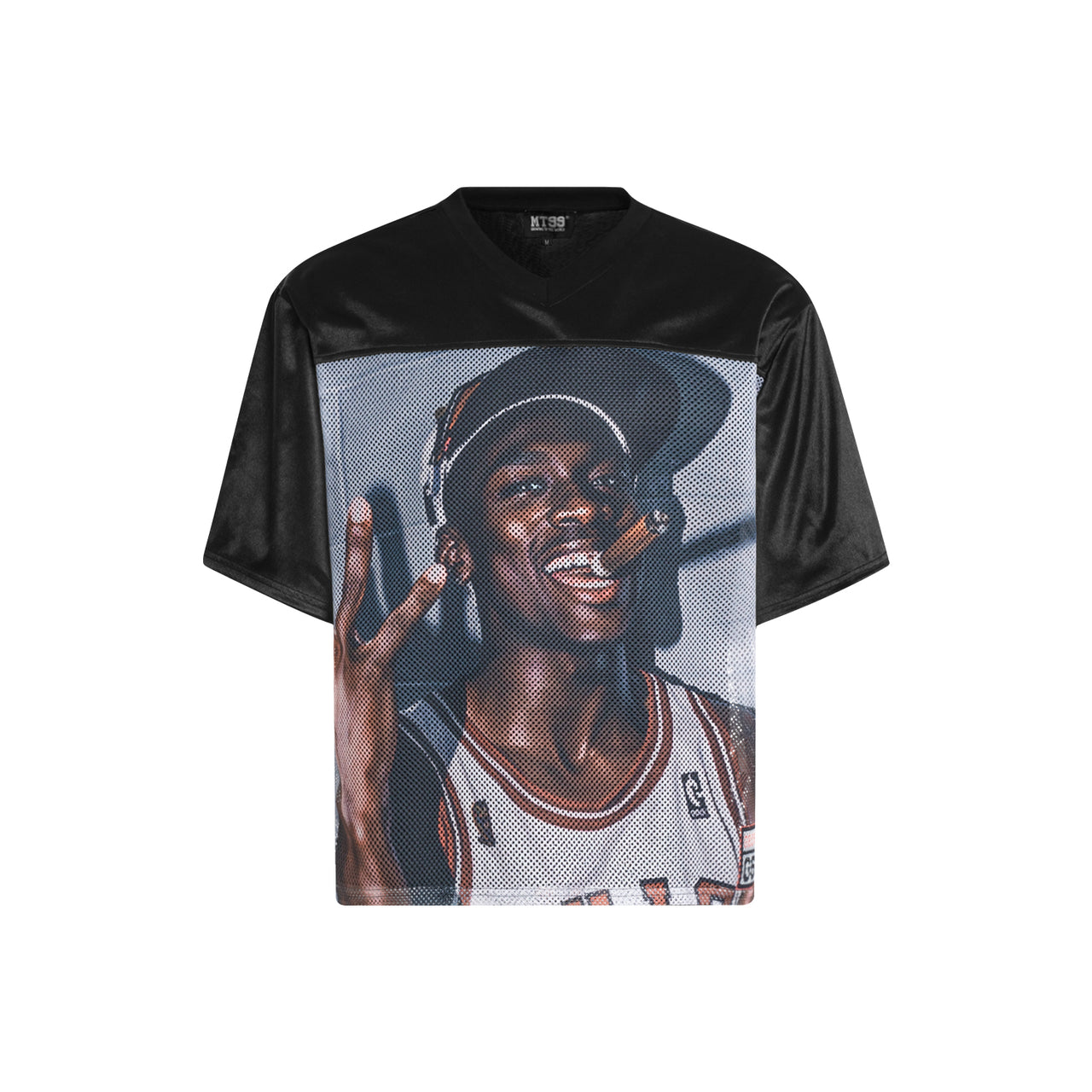 American Streetwear Portrait Hollow V-Neck Tee