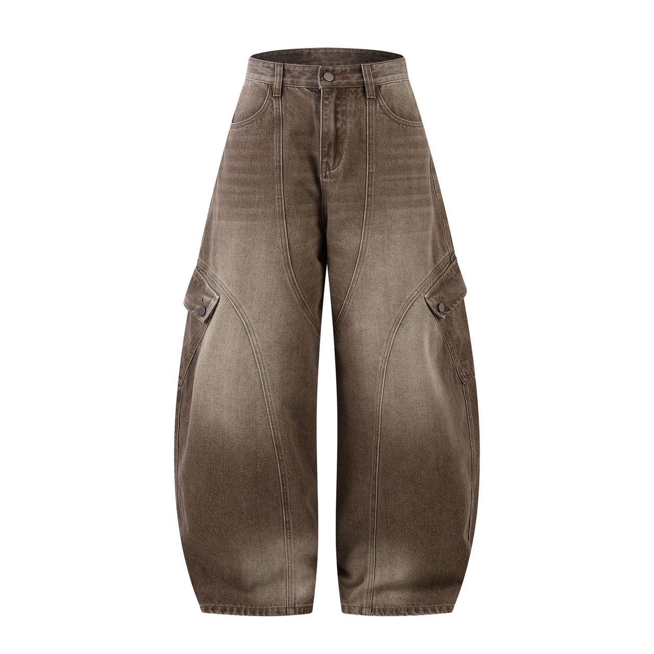 American Vintage Distressed Wash Curved Blade Jeans