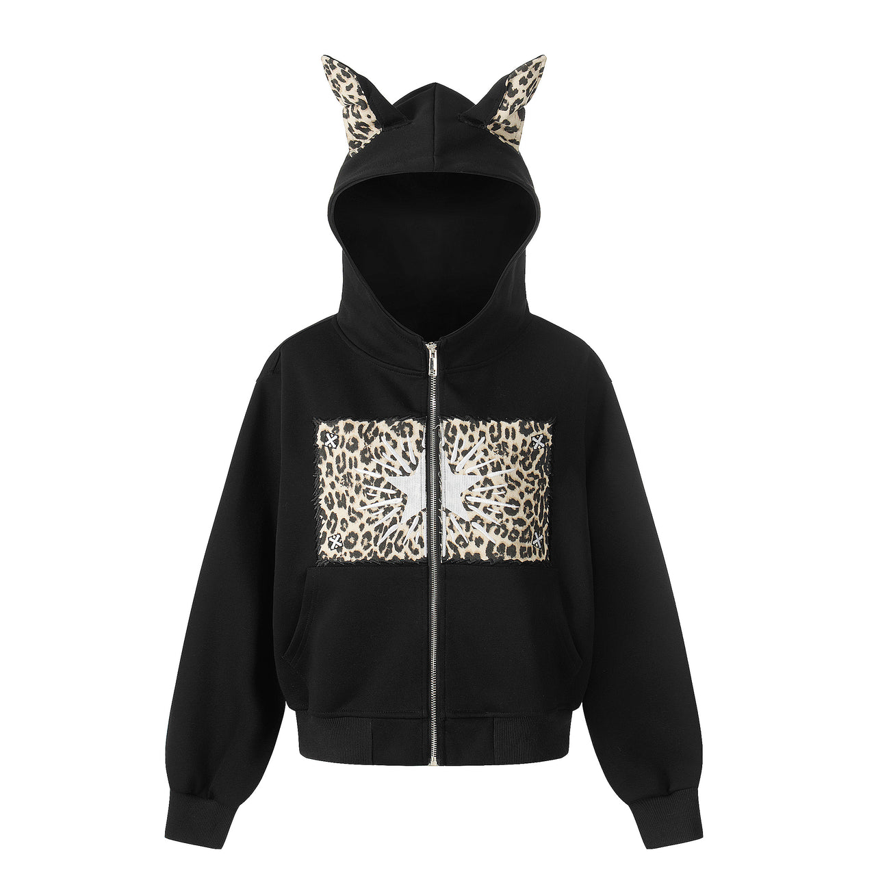 Omirad Leopard Panel Zip Hoodie