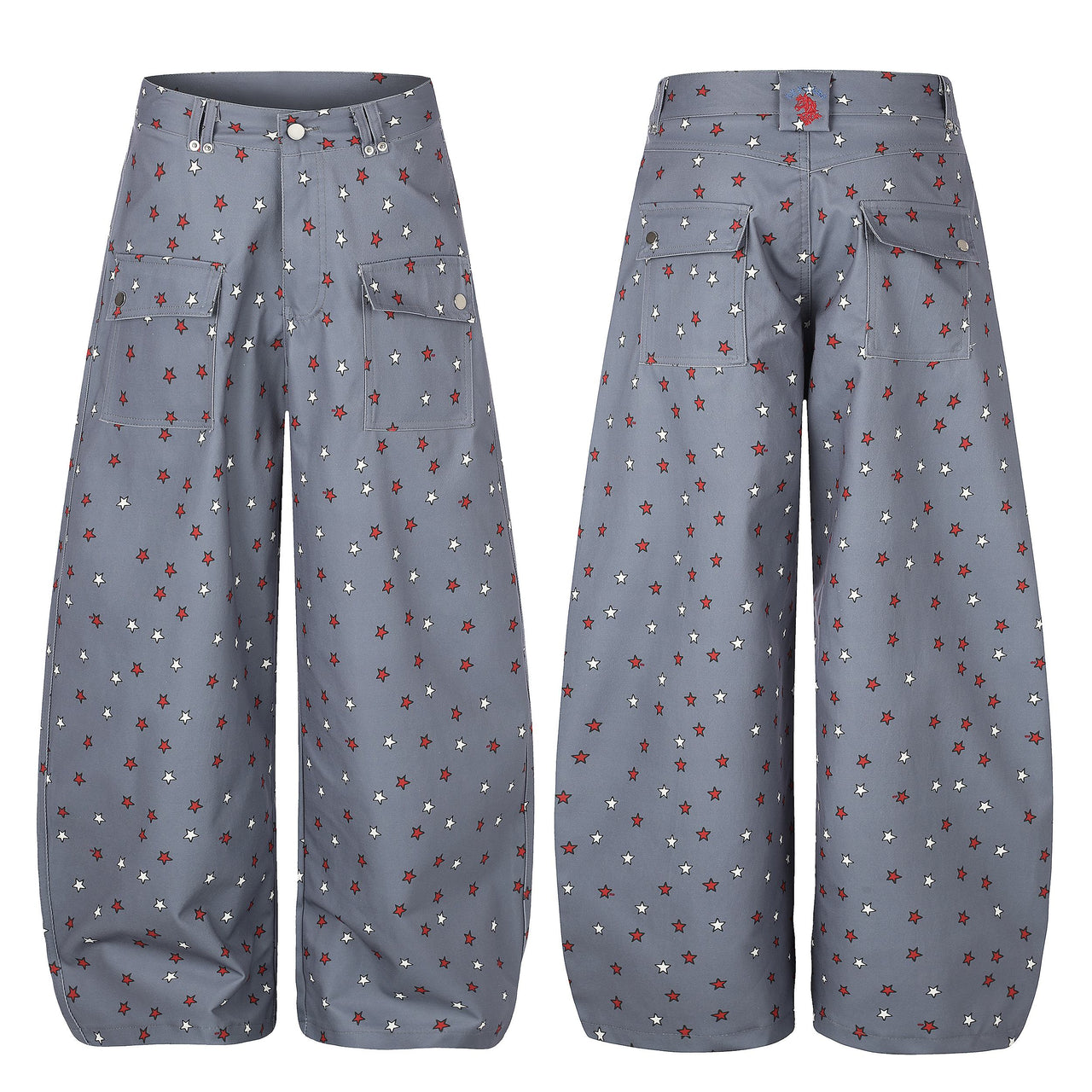 Omirad Star Print Wide-Leg Balloon Jeans
