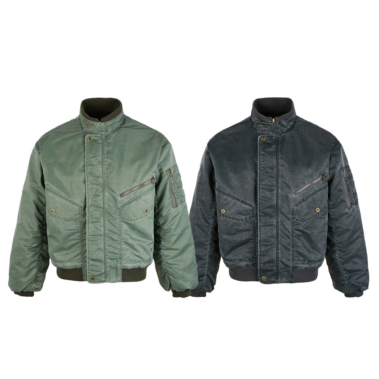 Omirad Vintage Utility Stand-Collar Jacket