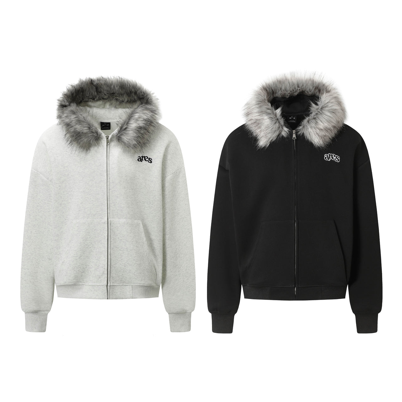 American Vintage Fur Collar Zip Hoodie