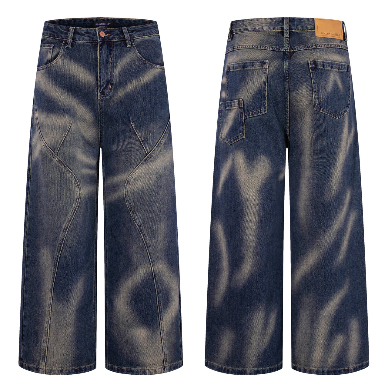 American Vintage Watercolor Tie-Dye Jeans