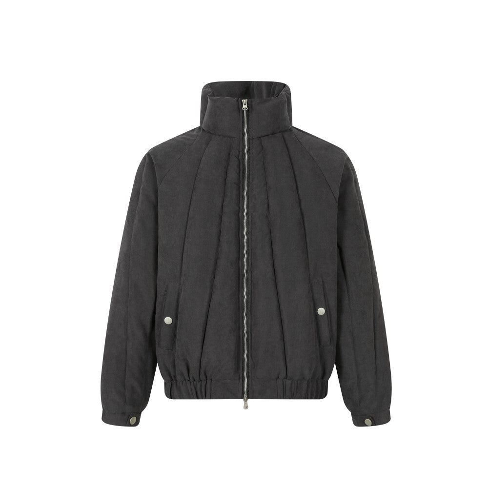 Vintage American Asymmetrical Zipper Basic Puffer Jacket