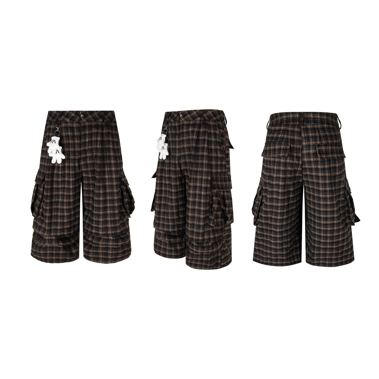 American Streetwear Plaid Casual Shorts
