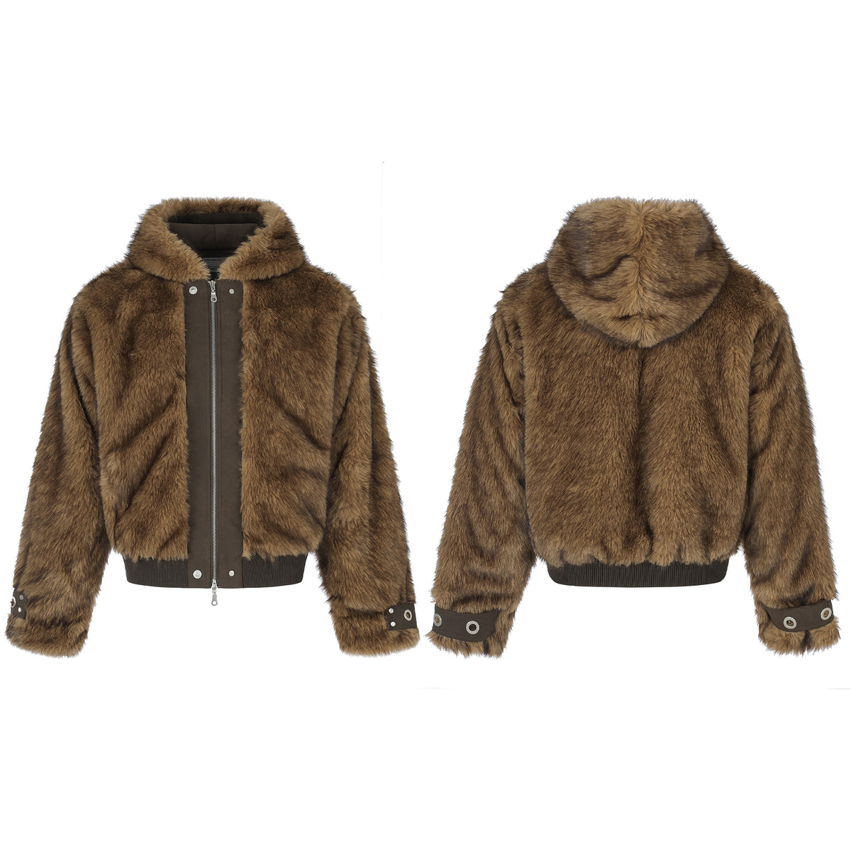 Omirad Faux Fur Hooded Bomber Jacket