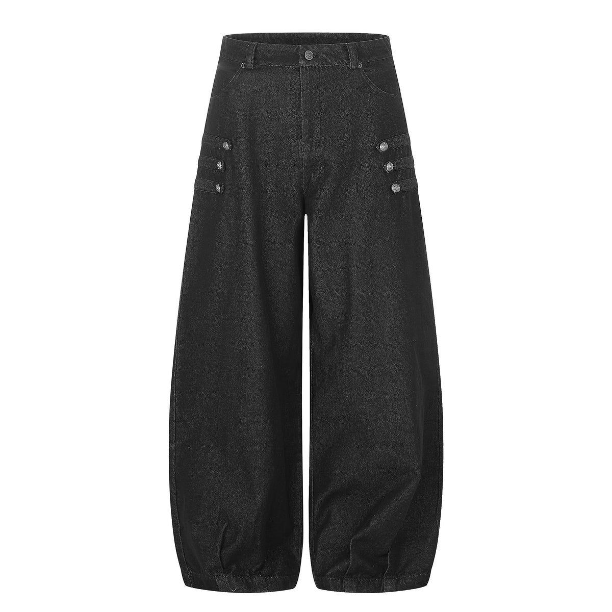 Omirad Button Tab Barrel-Leg Jeans