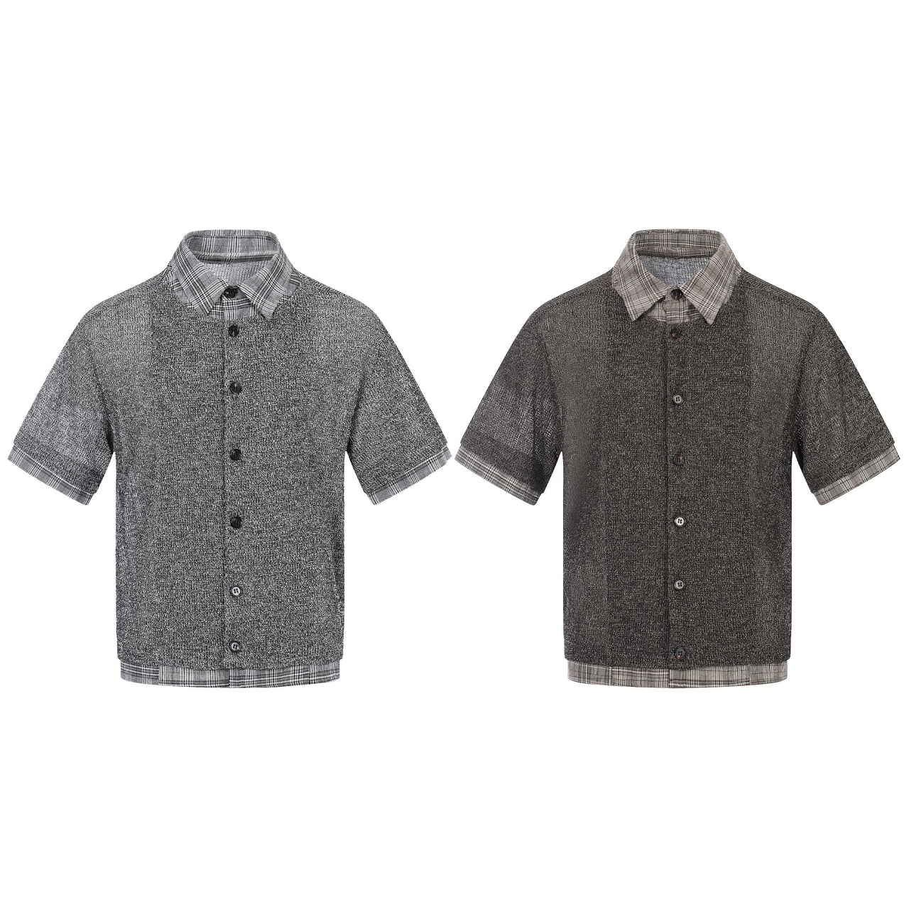 Omirad “Layered Knit Check Shirt”