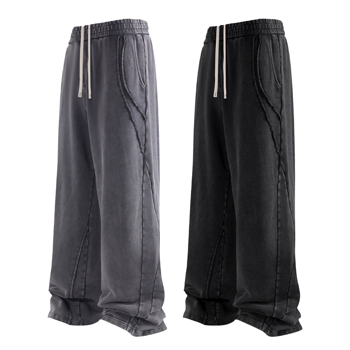 Vintage American Multi-Panel Raw-Edge Jeans