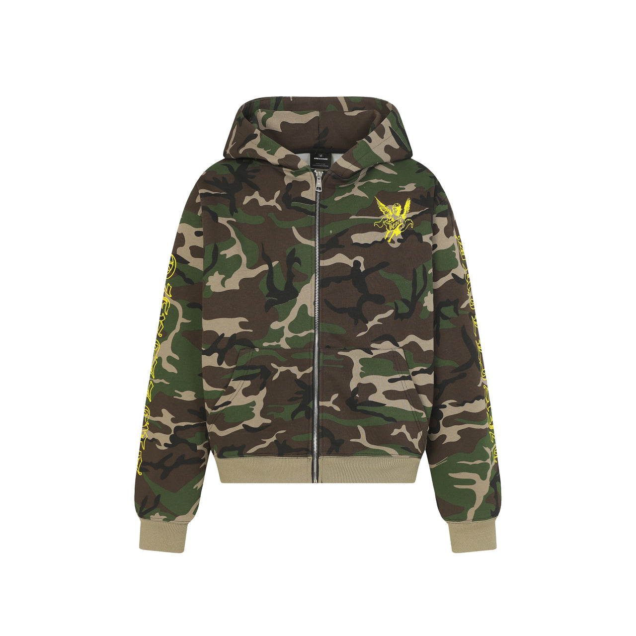 American Hip-Hop Gothic Letter Camo Hoodie