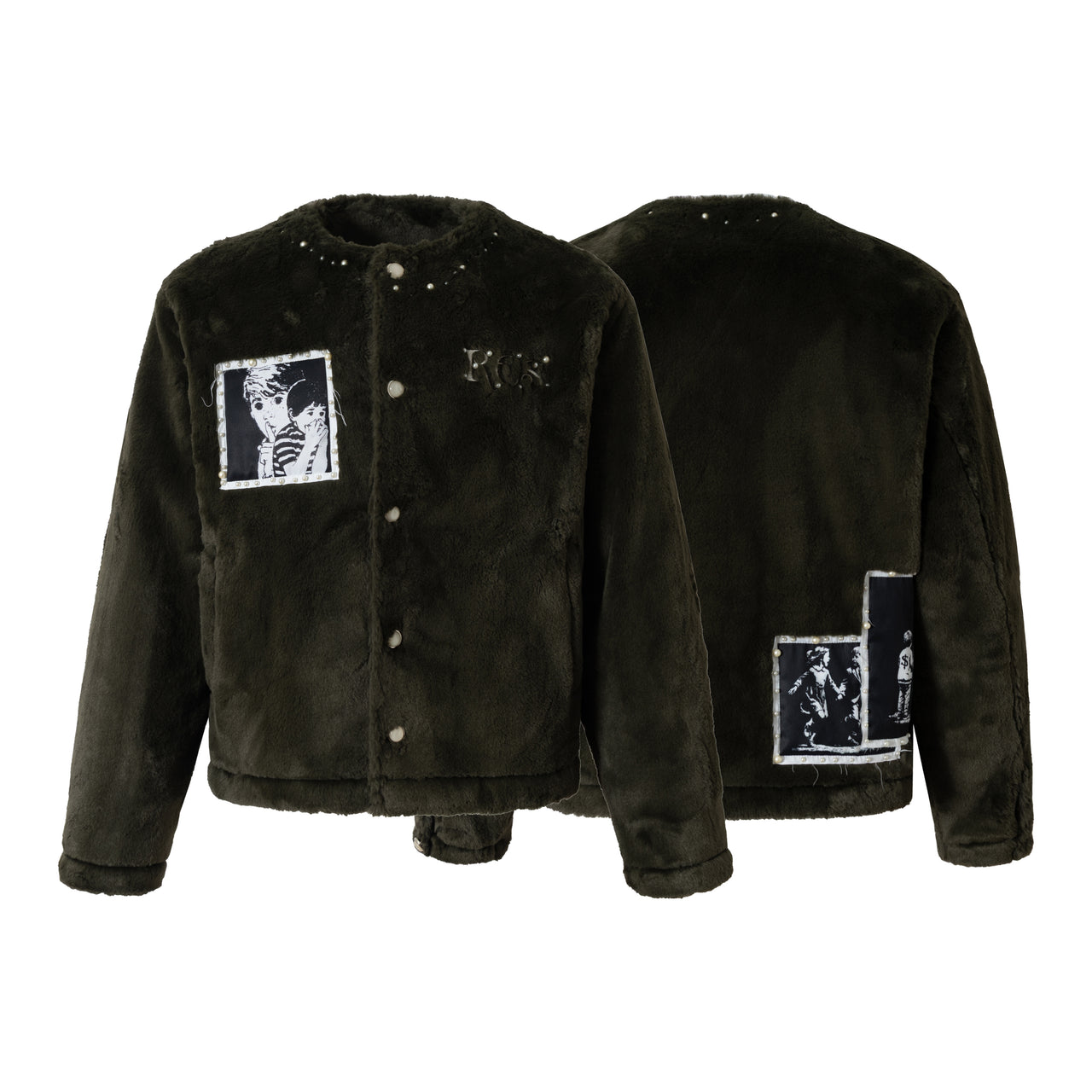 Omirad Faux Fur Patch Graphic Jacket