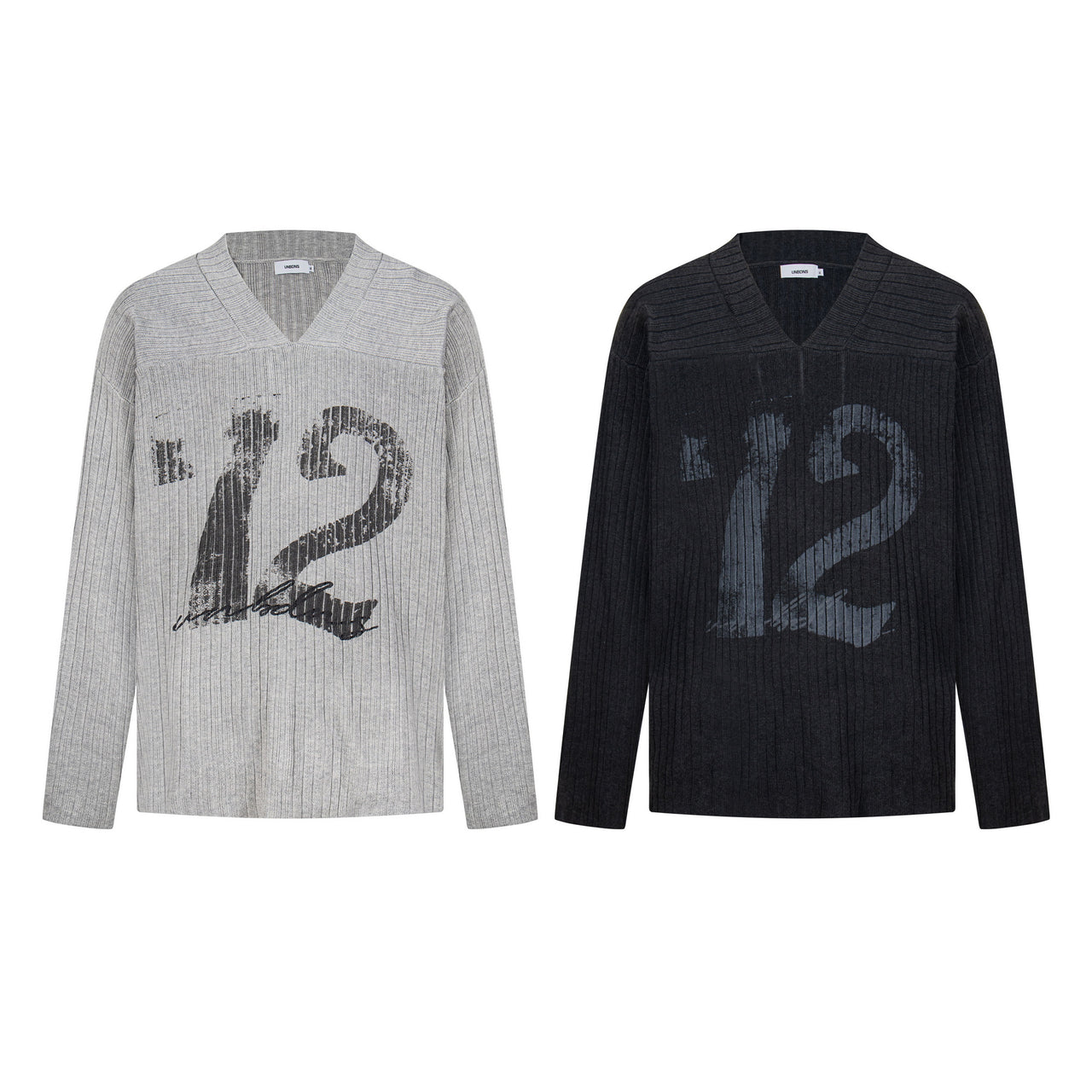 American High Street Digital Jacquard V-Neck Sweater