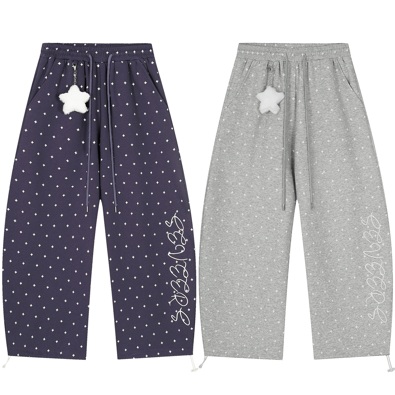 Omirad Star Pattern Wide-Leg Pants