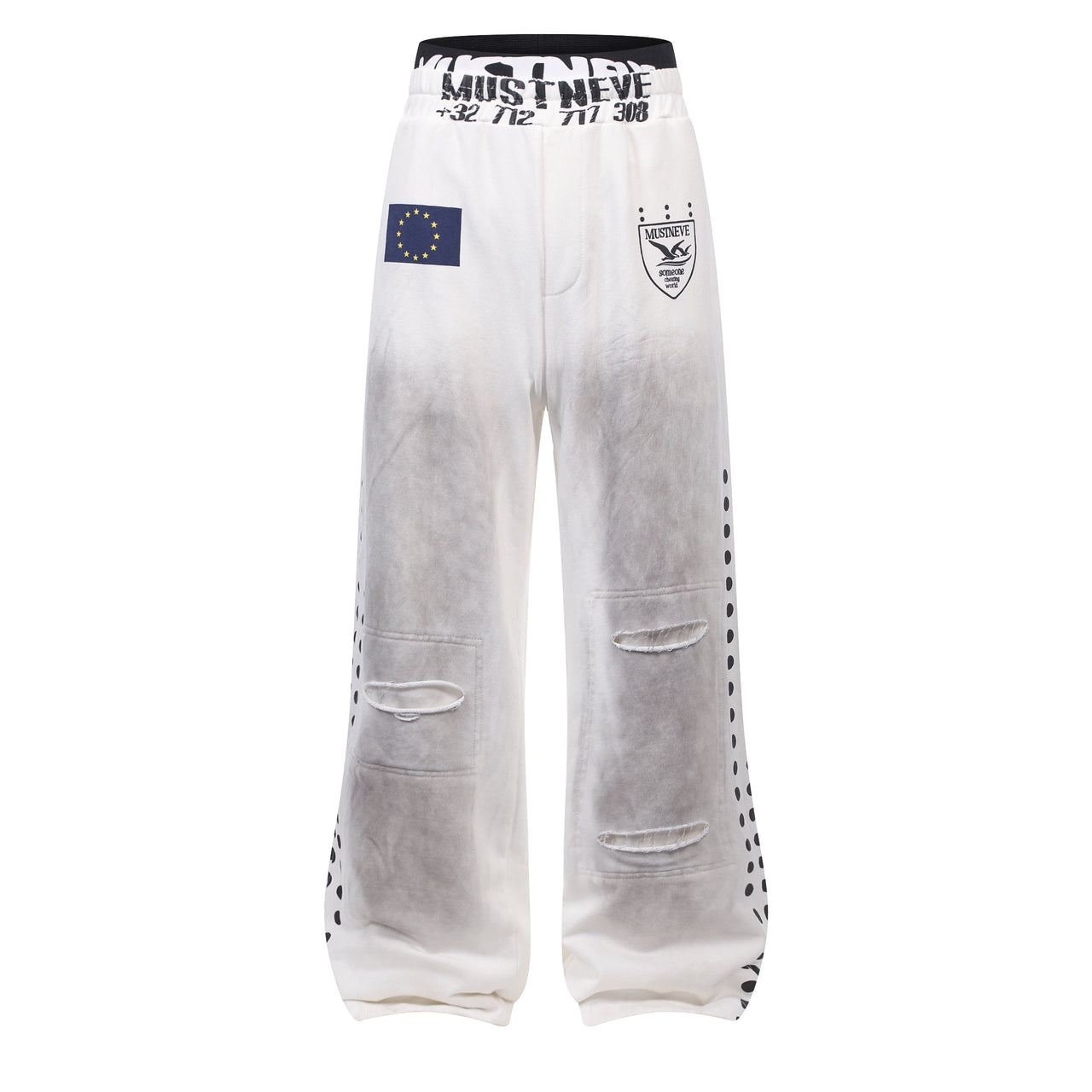 Omirad “Distressed Sport Wide-Leg Pants”