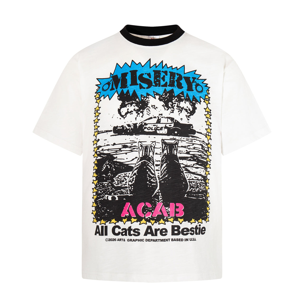 Omirad Misery Cat Graphic T-Shirt